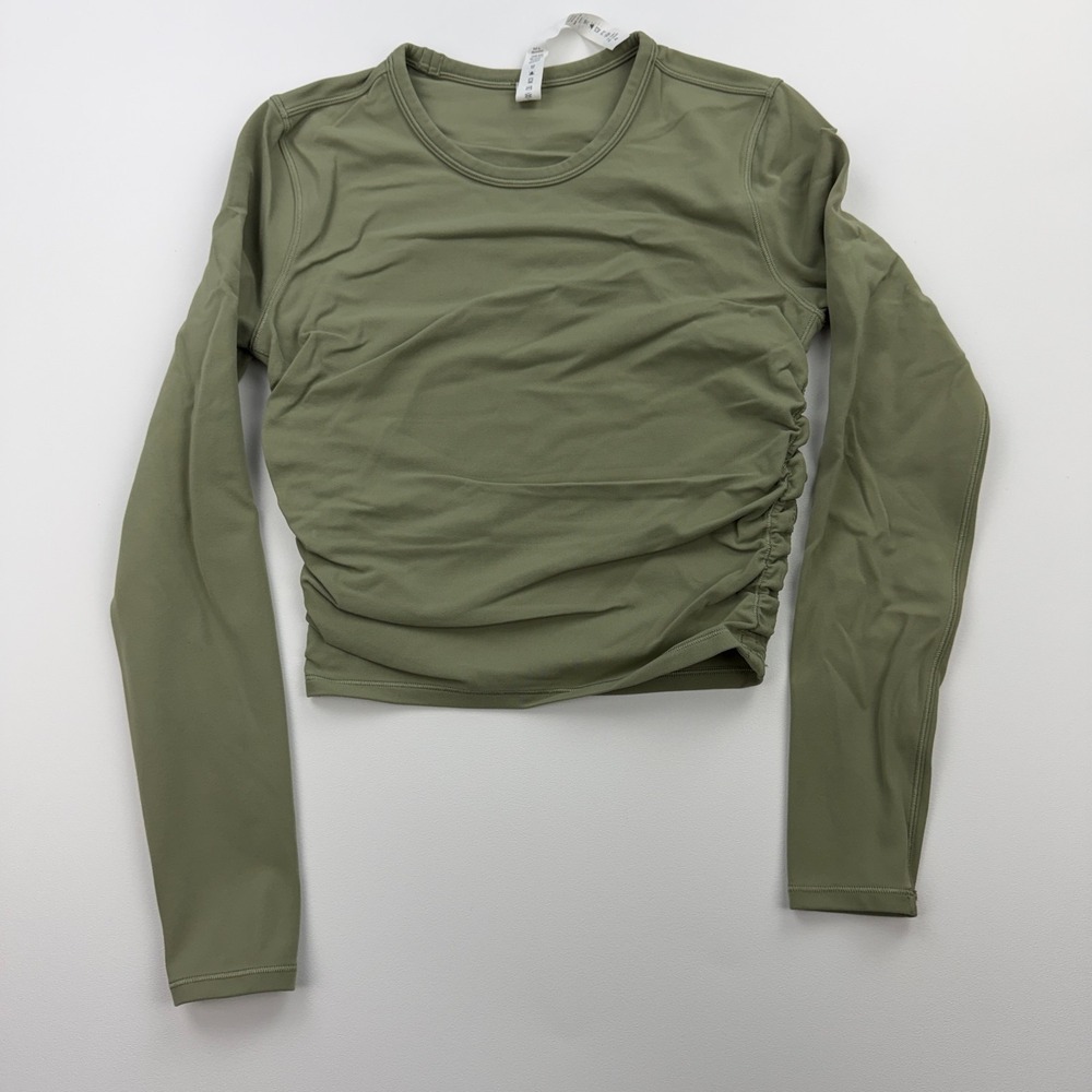 Lululemon Shirt Womens 2 All It Takes Ribbed Athletic Eucalyptus Green